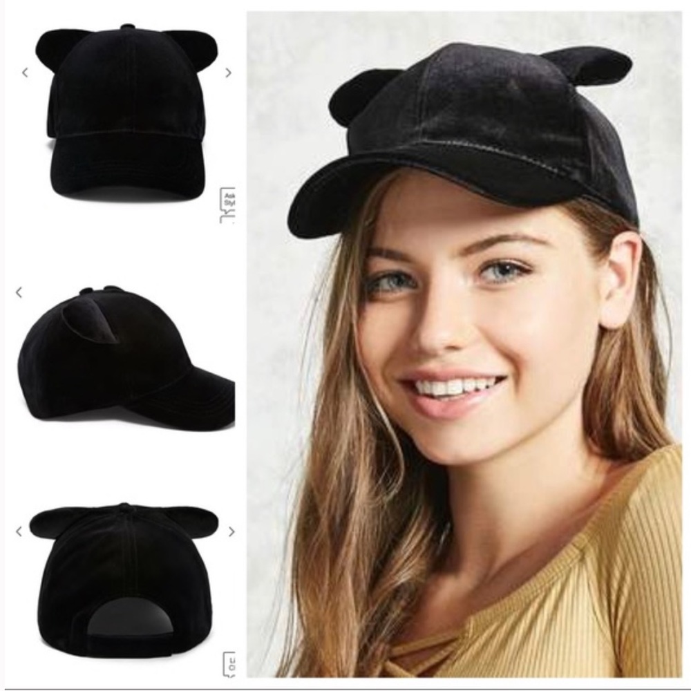 NWT Forever 21 Velvet cat ear hat